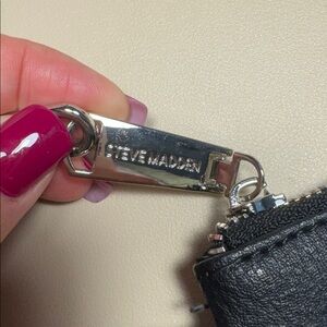 Steve Madden Black Wallet with Silver Accents